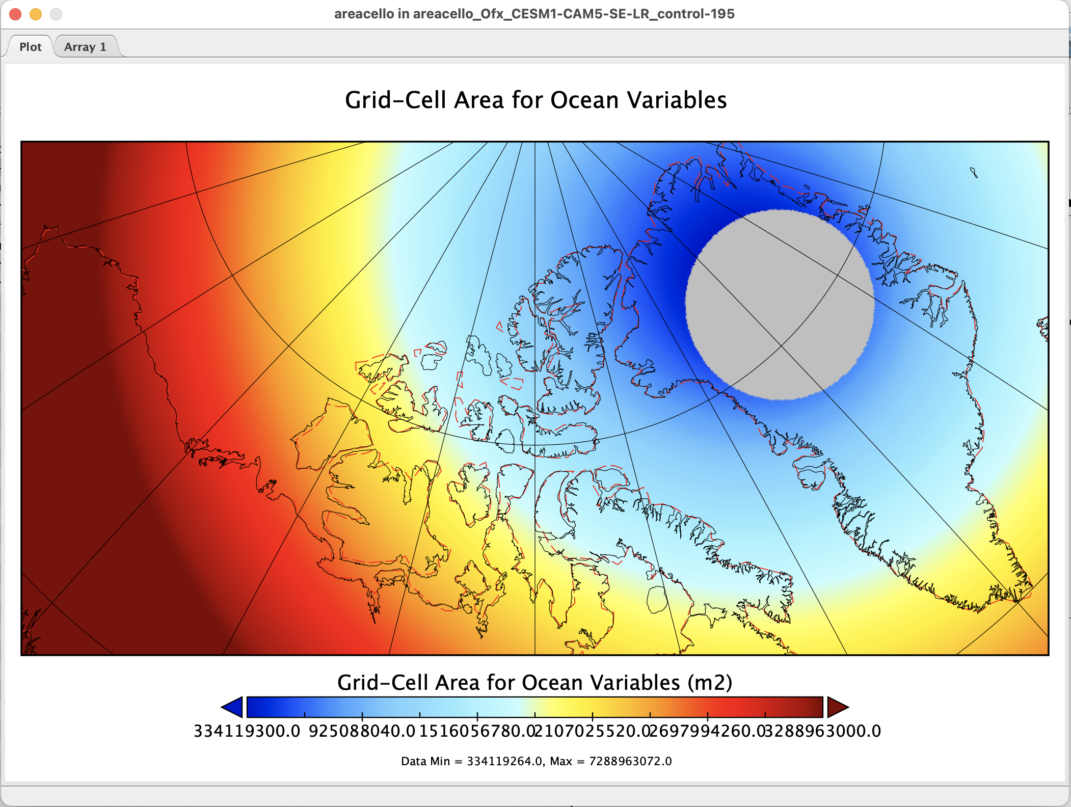 Panoply_map_areacello_Ofx_CESM1-CAM5-ES-LR_control-1950